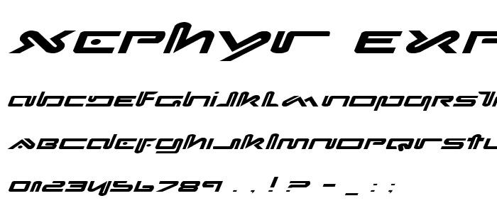 Xephyr Expanded Italic police